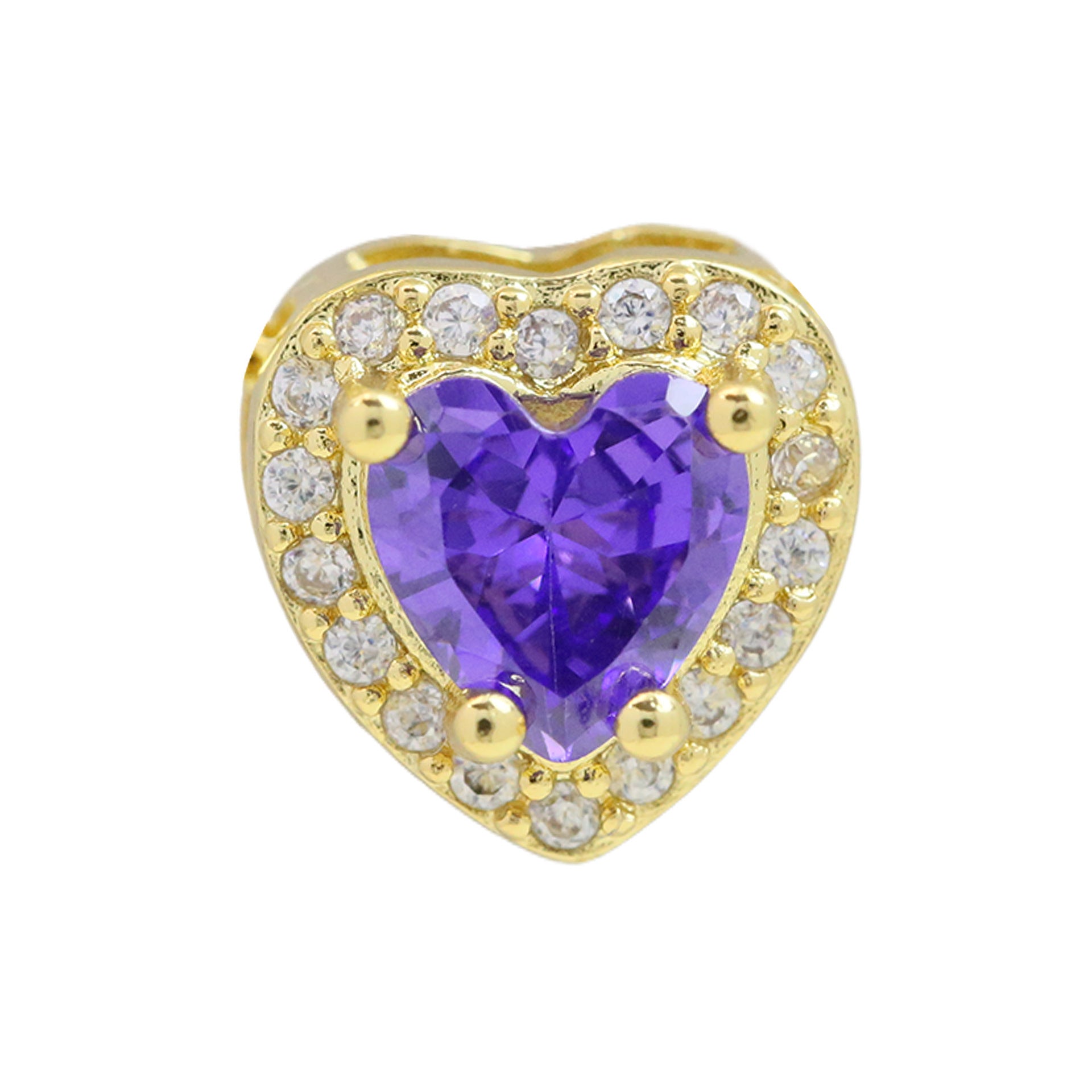 Briar Heart Initial Necklace - February Birthstone Heart [M95FZ4O0]