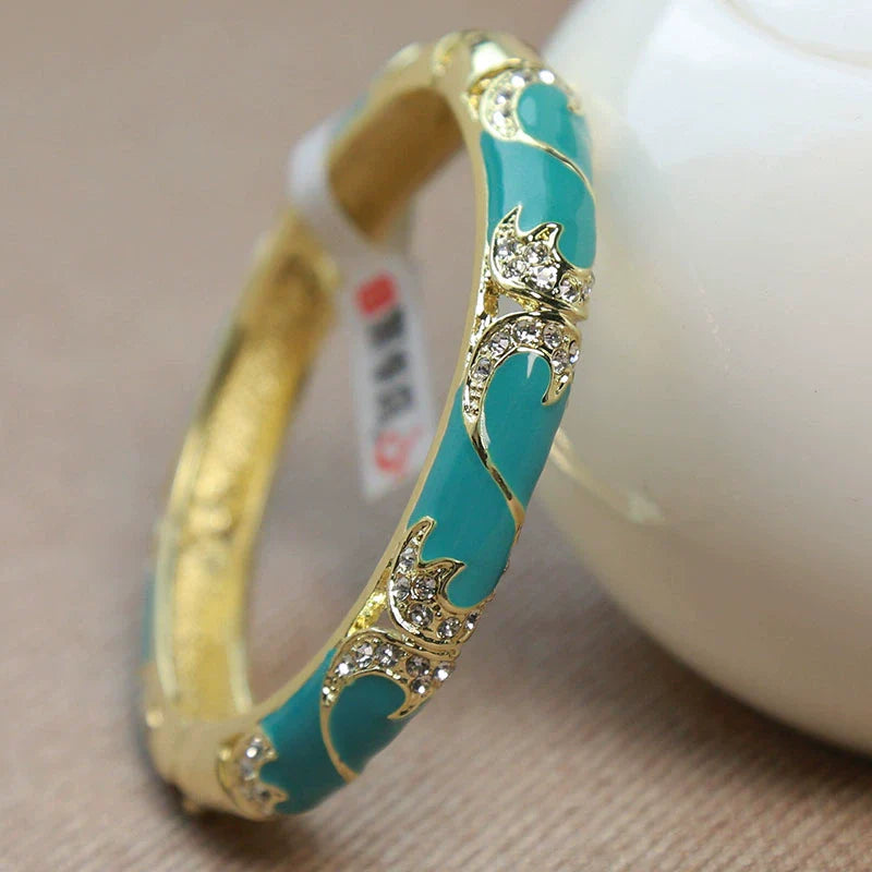 Adaya CloisonnŽ Bangle - Lake Blue