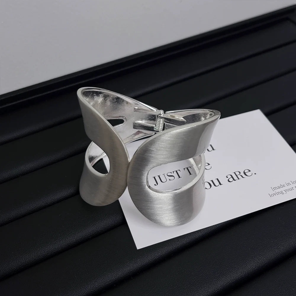 Aniyla Titanium Cuff Bracelet - Brushed Silver