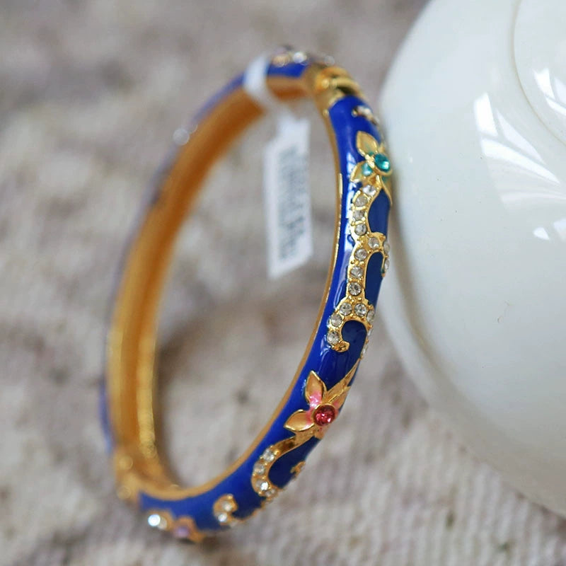 Irelyn Enamel Bangle Bracelet - Dark Blue [JGLTU7YP]
