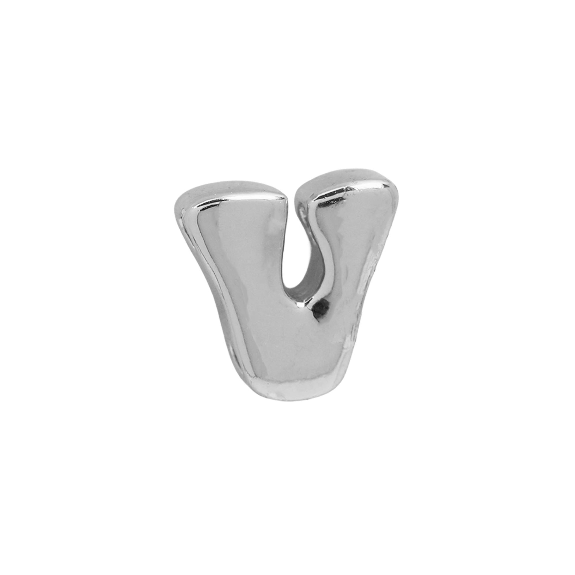 Jamyah Custom Initial Jewelry - Silver V (Pendant Only) [W9WIFAHS]