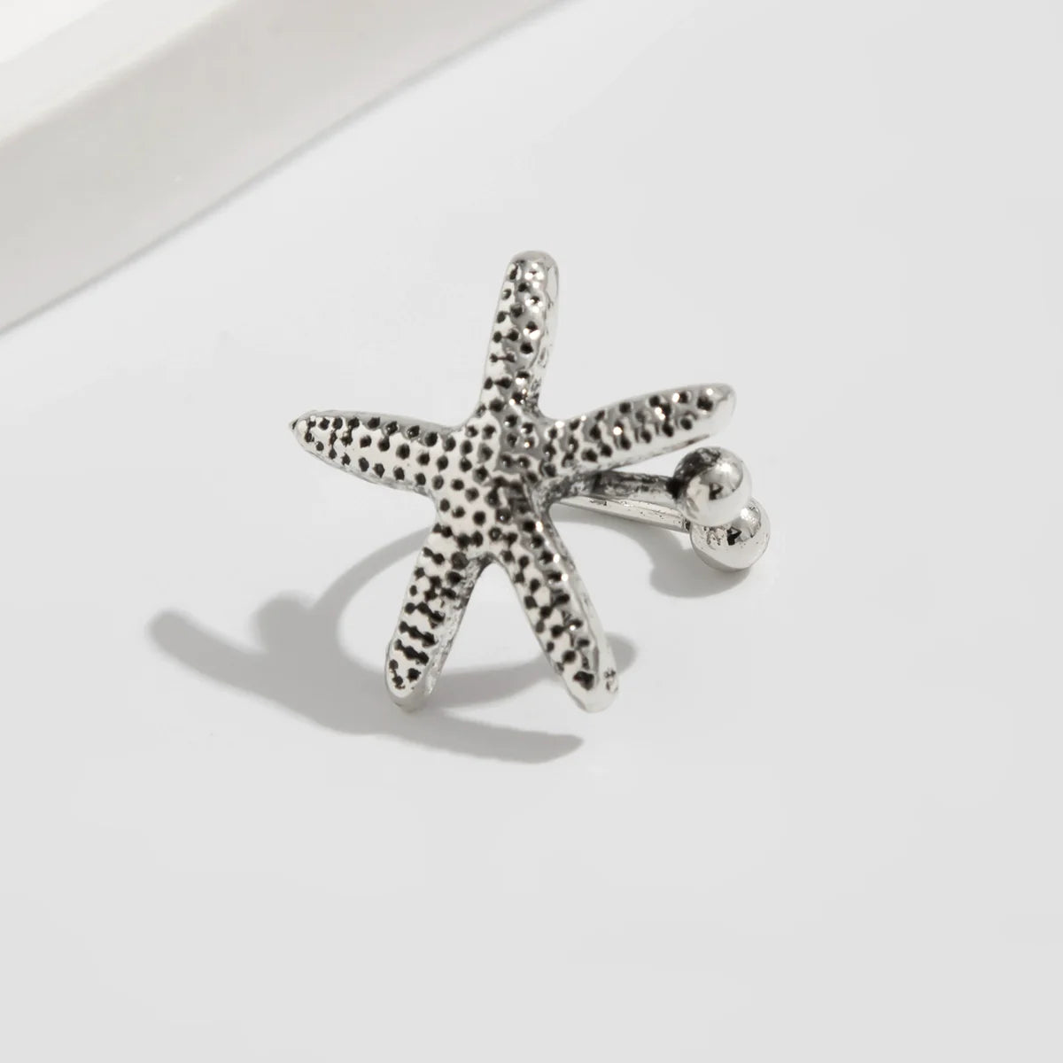 Michael Ocean Ear Cuffs - Textured Starfish Antique Silver