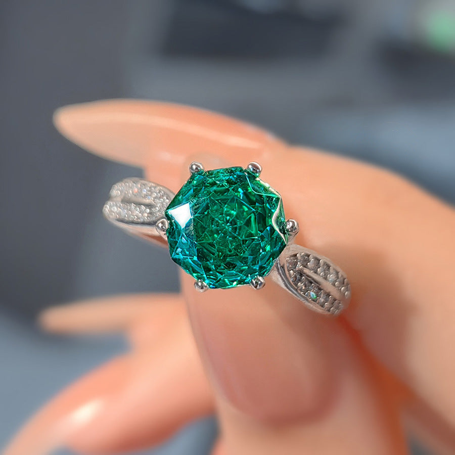 Gracy Floral Gemstone Jewelry Set - Paraiba Ring (Adjustable) [FVBGQXUL]