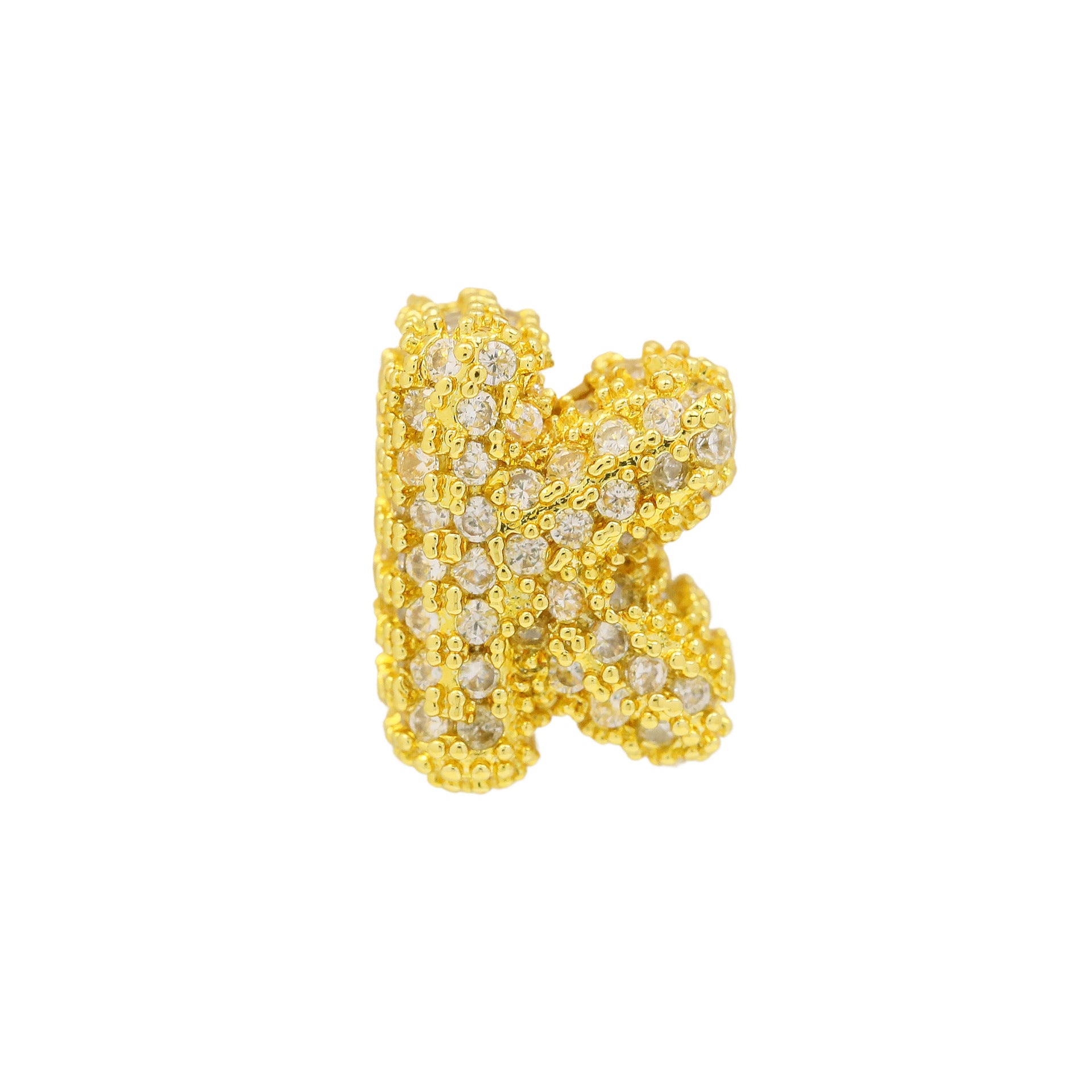Jehlani Zircon Bubble Letter Necklace - Gold K Pendant [MDSBZM23]