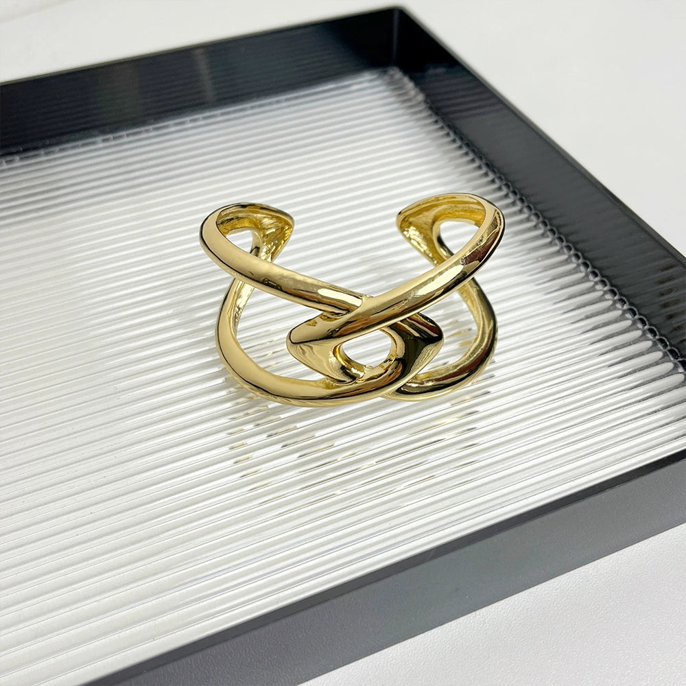 Elsa Geometric Cross Bracelet - Gold Bracelet [WNYCMNFT]