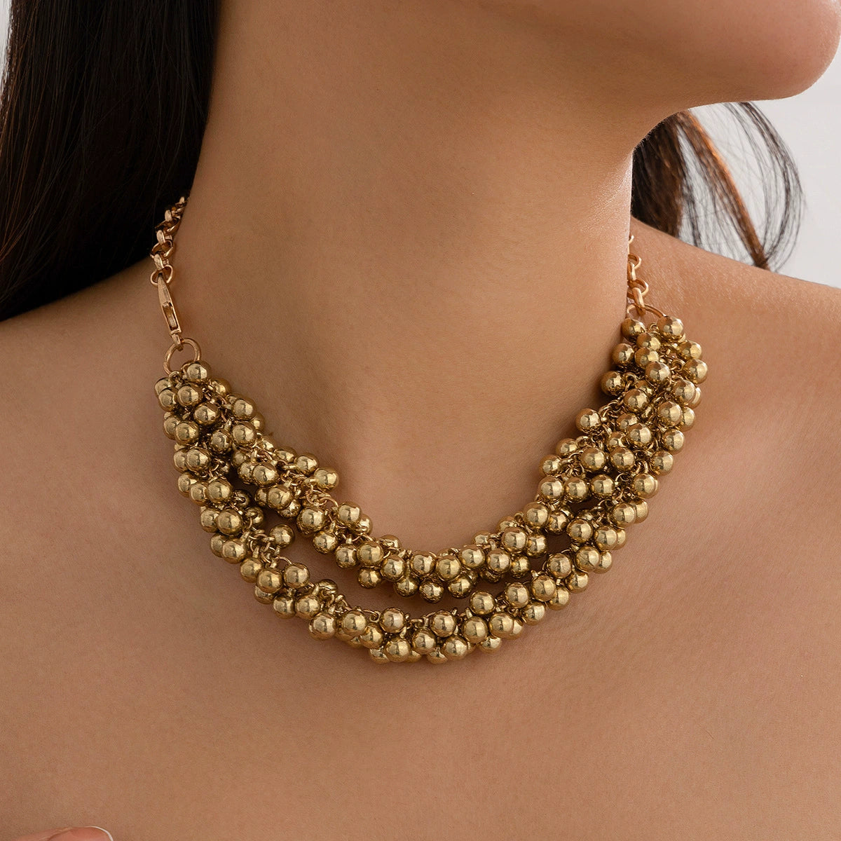 Niyah Layered Sphere Necklace - Gold [NLK9OLJW]