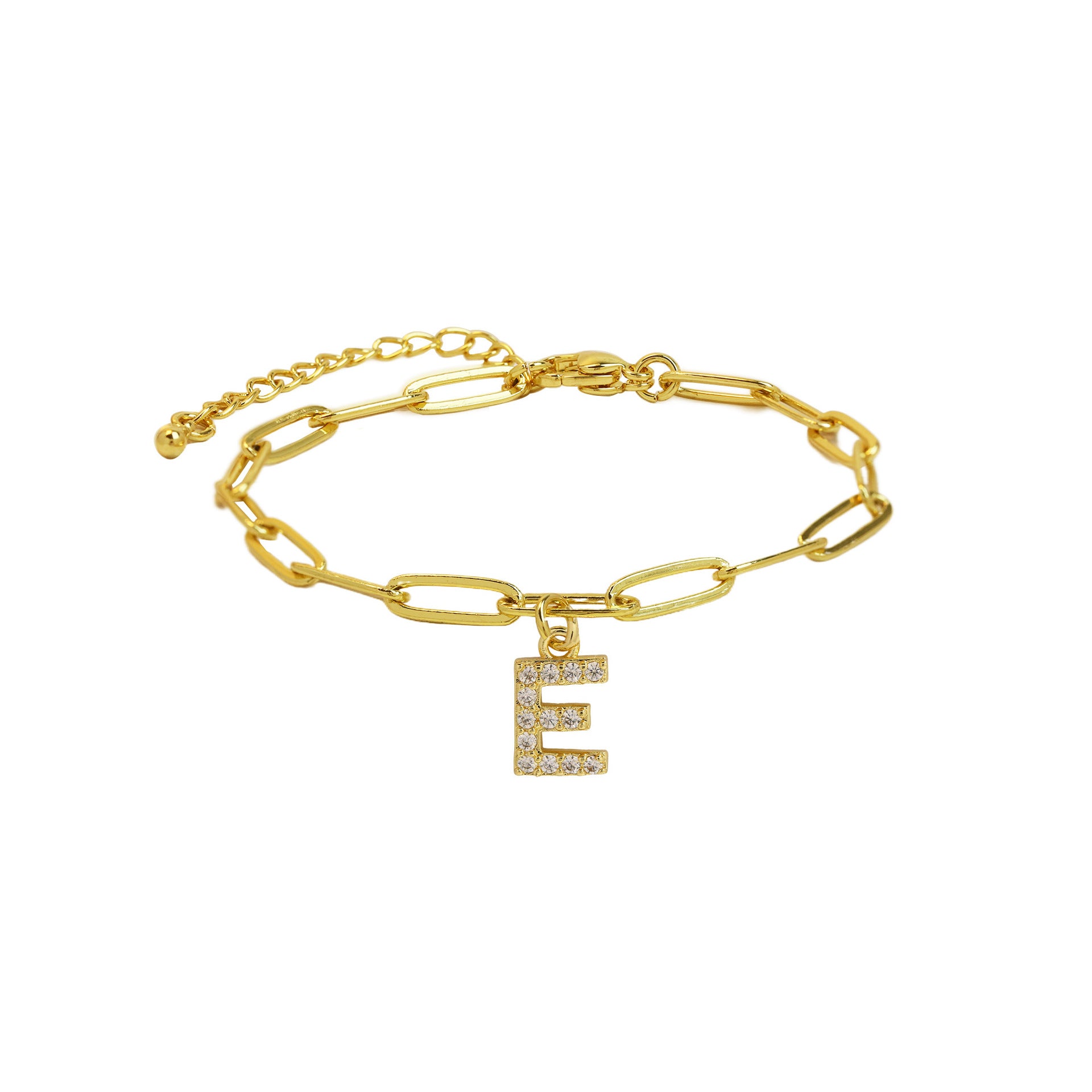 Jenessa Micro Inlay Letter Bracelet - E [OUBYVL44]