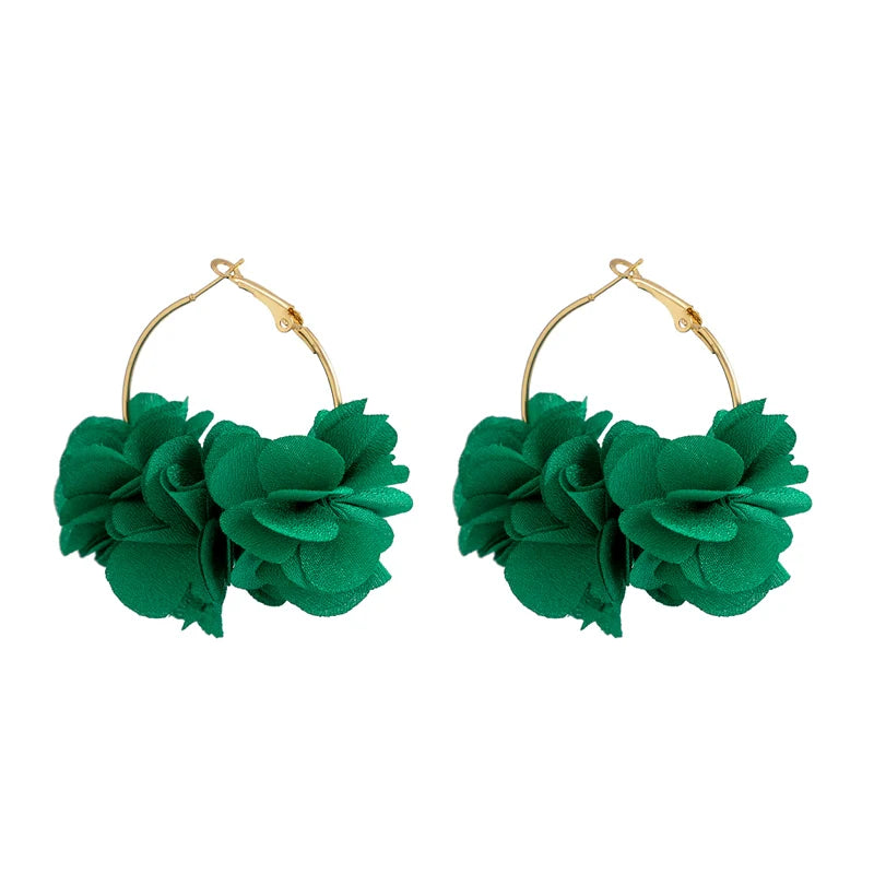 Neyla Delicate Floral Earrings - Green