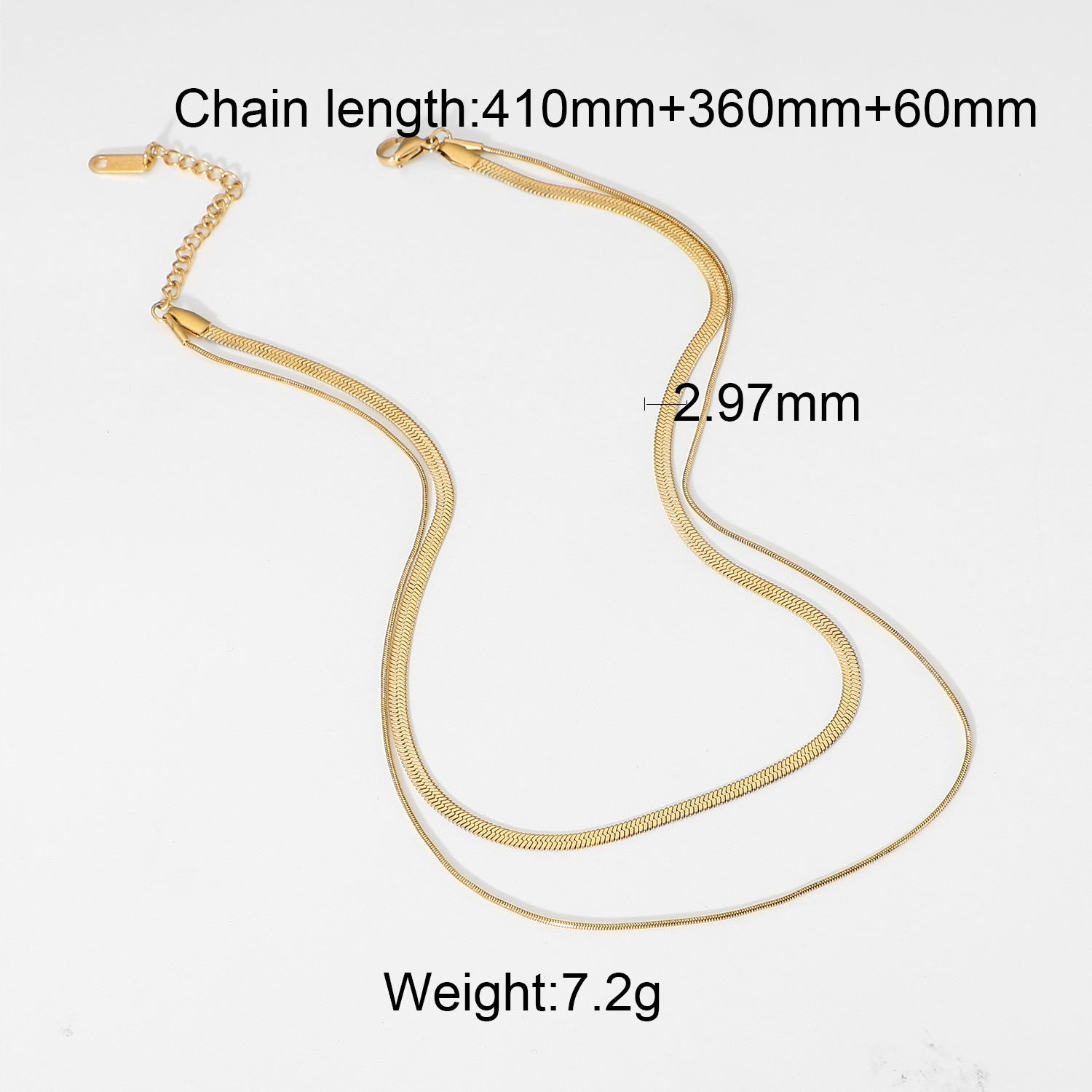 Malone Gold Link Necklace - Gold Snake Chain [G48HCWK9]