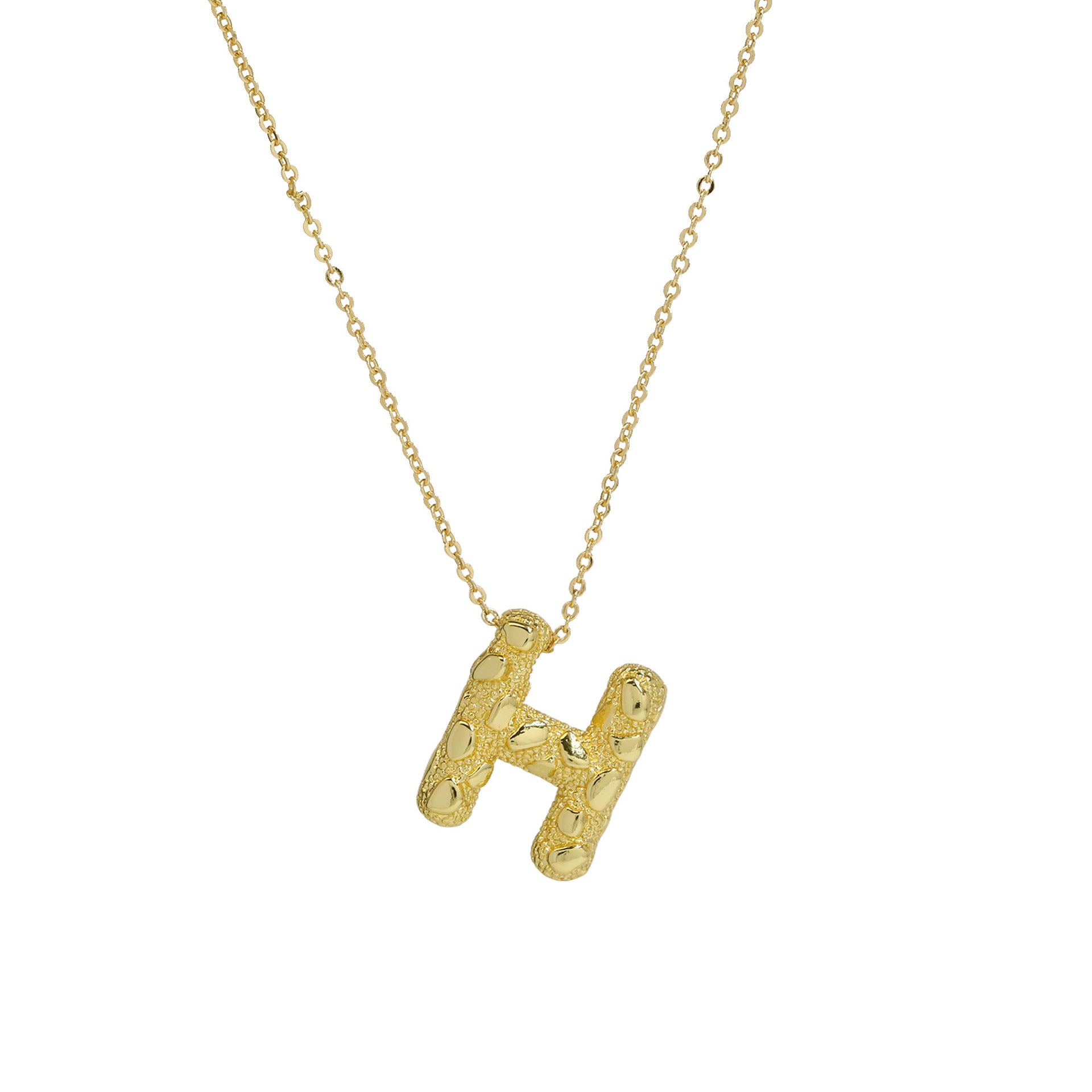 Akari Bubble Letter Necklace - H [DDMCOAUI]