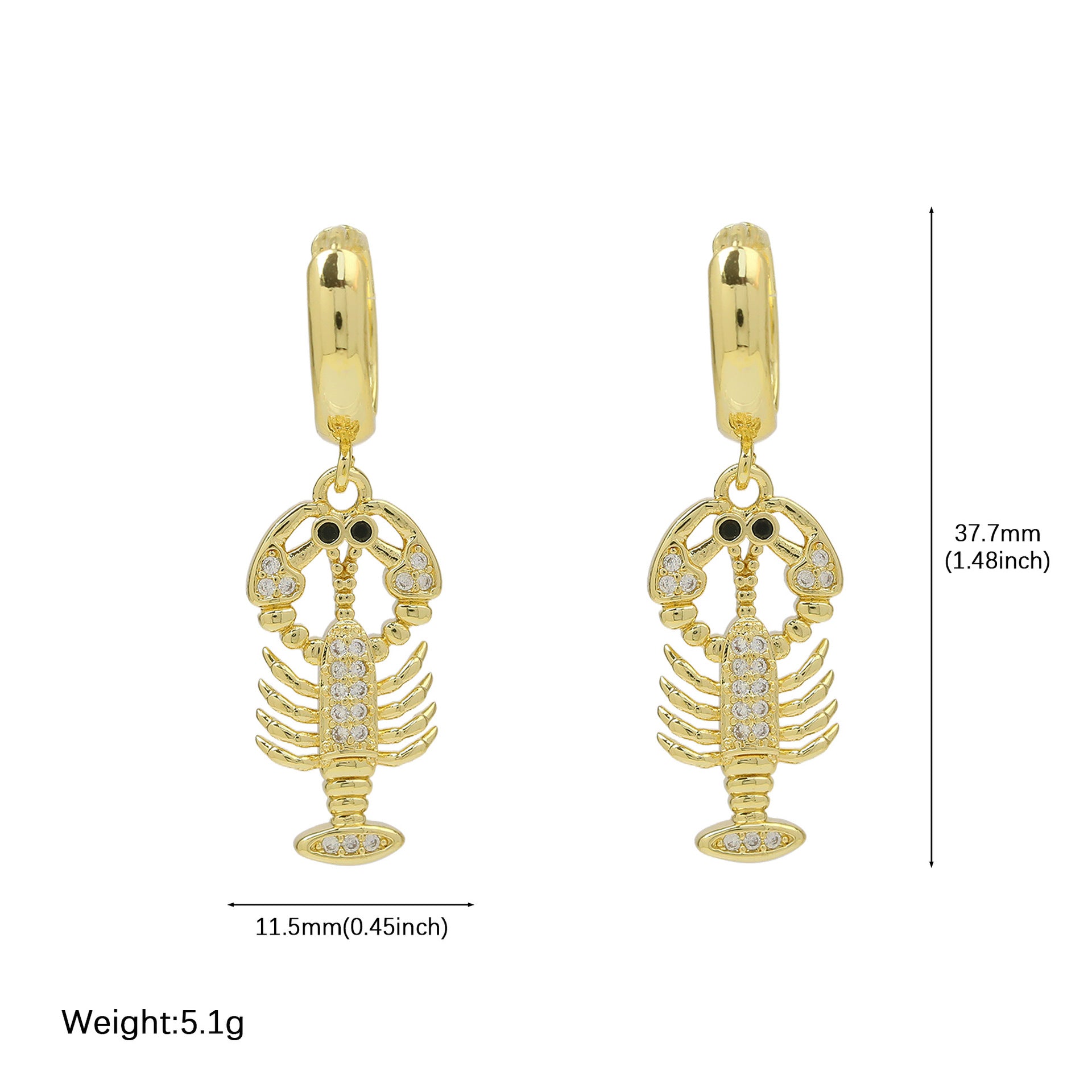 Jayanna Marine Charm Earrings - Lobster [B1BBCXD7]