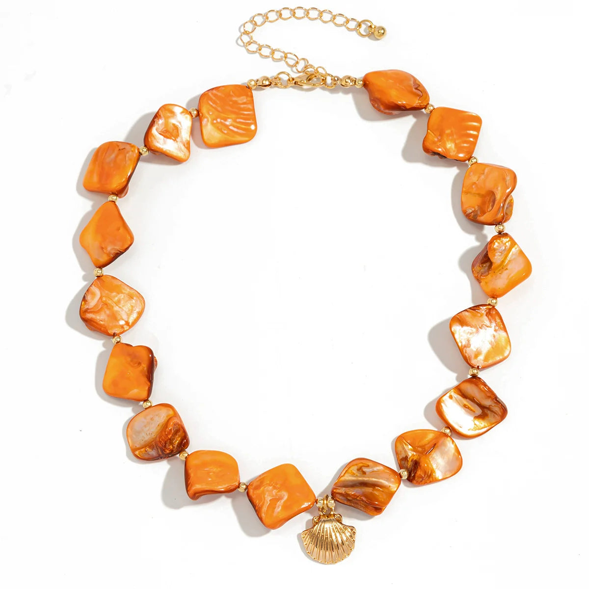 Alaura Scallop Charm Chain - Necklace Orange