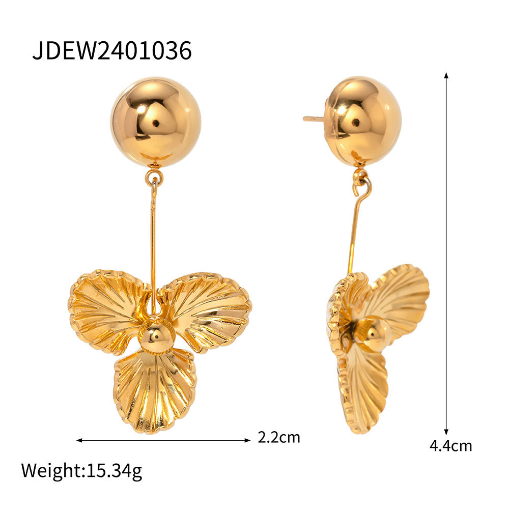 Evelyne Gold Flower Hoop Earrings - Gold-toned [I7DKBQRF]