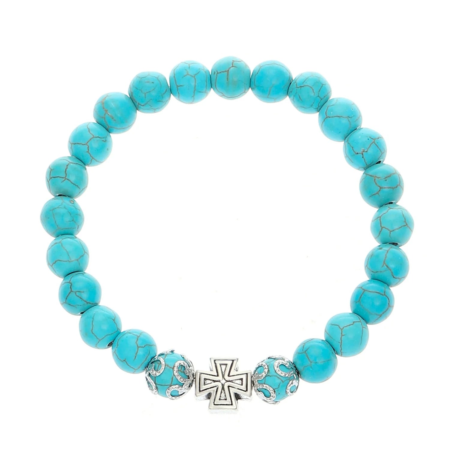 Temperance Stacked Cross Bead Bracelet - 15