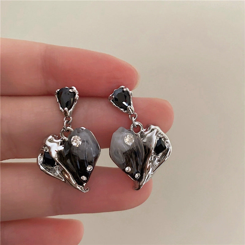 Amariana Y2K Heart Earrings - Silver Heart Silver Needle [6KMMGEJY]