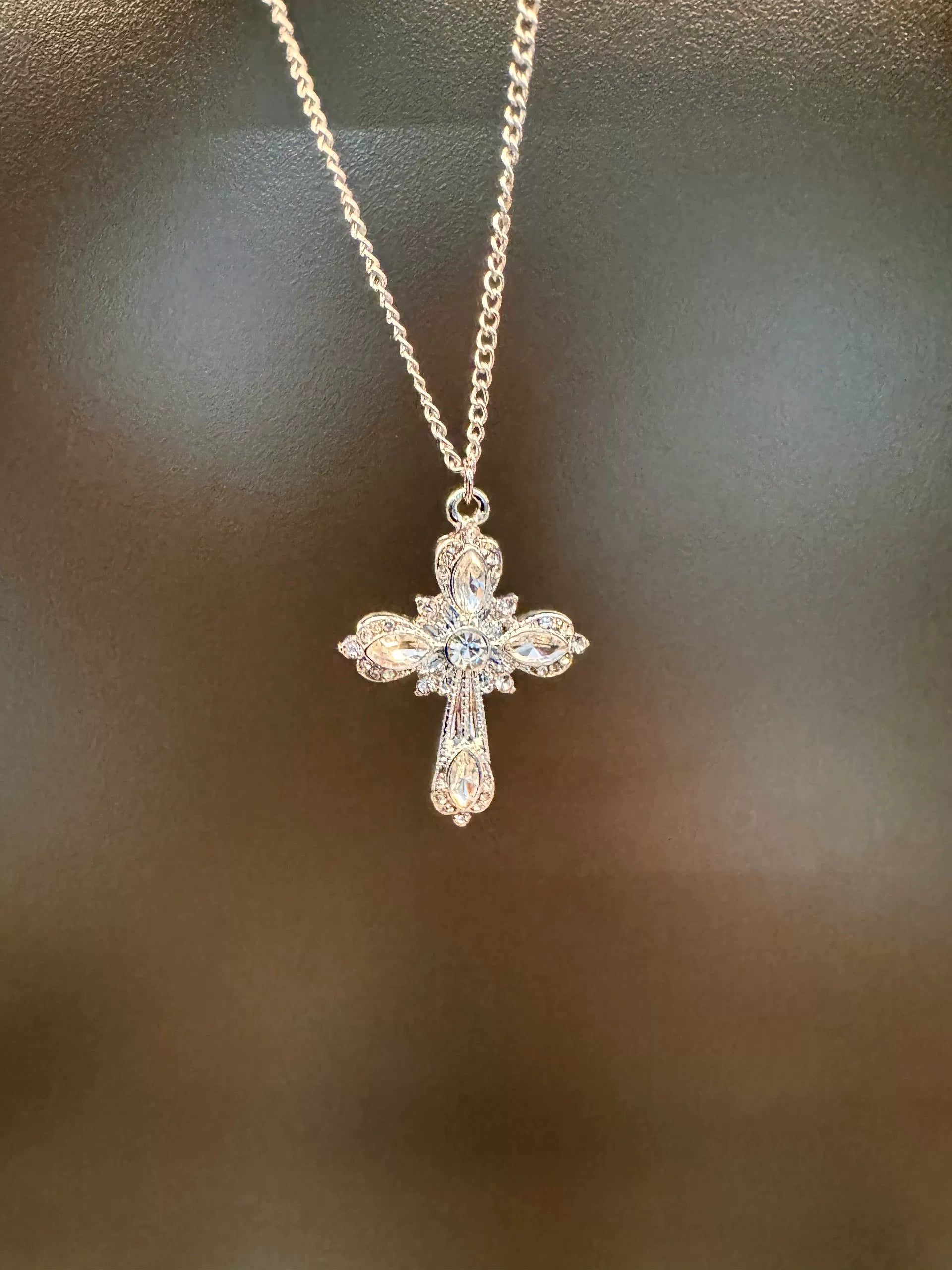 Janessa Crystal Cross Necklace - Cross Necklace