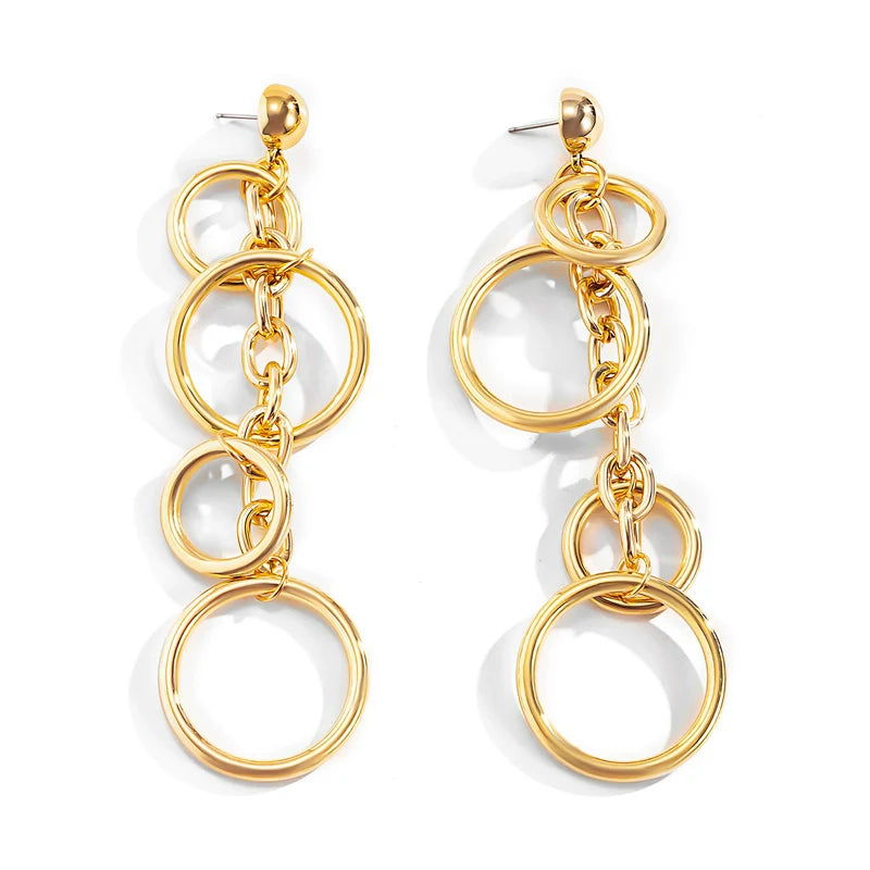 Colbie Cascading Chain Earrings - Gold