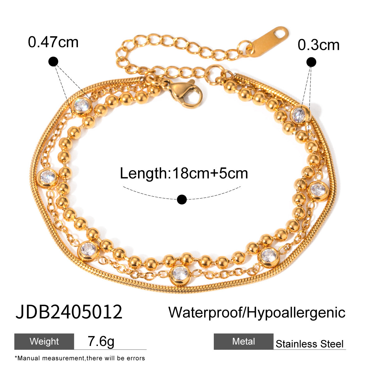 Auriel Delicate Layering Bracelets - JDB2405012 [8GHT286N]