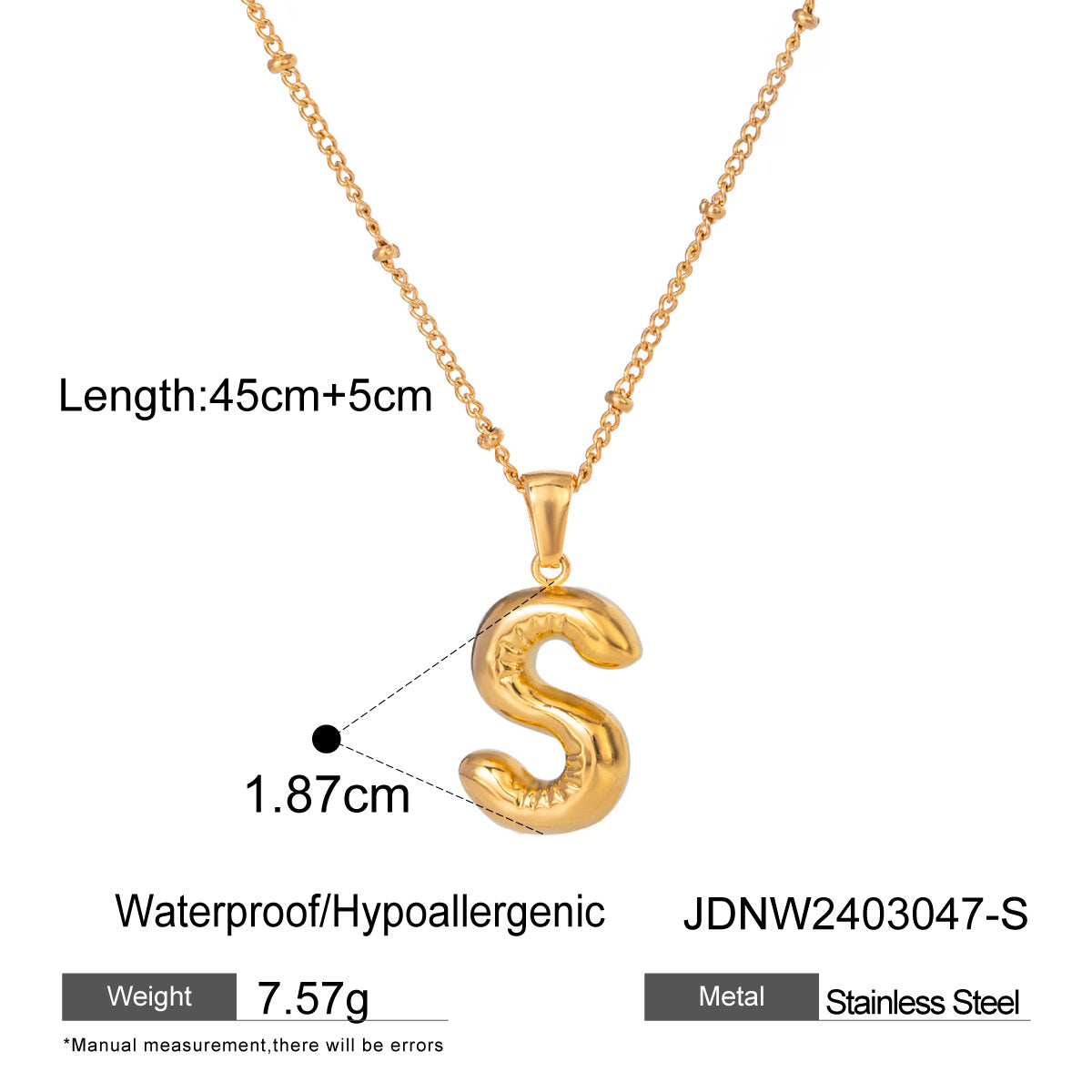 Rayana Initial Letter Necklace - S [Y5X9ATM7]