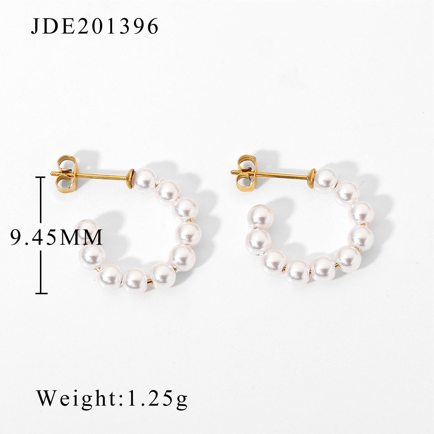 Lilly Gold Pearl C-Hoop Earrings - JDE201396 [DF1QQPXQ]