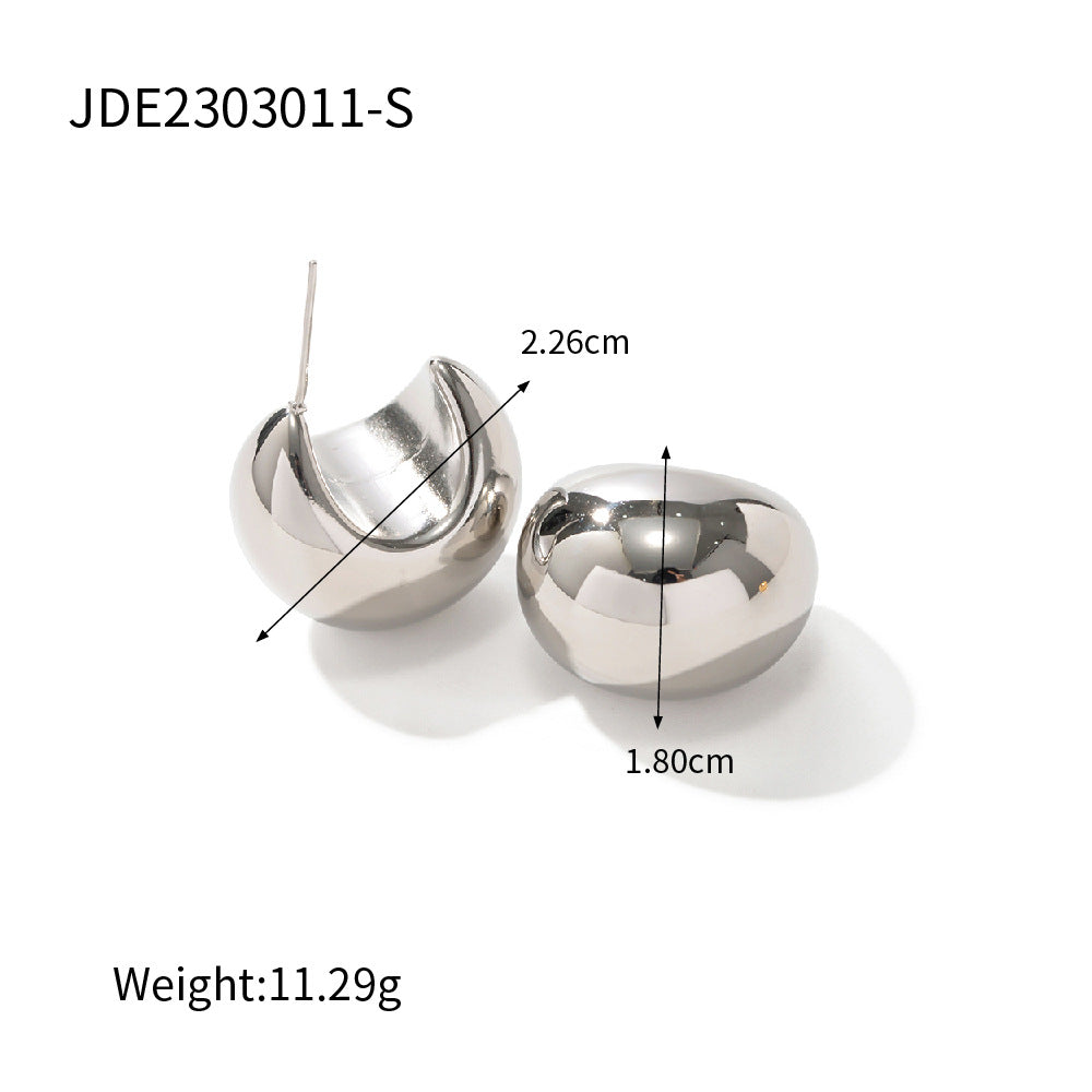 Athziri Bold C-Hoop Earrings - Silver-tone [QJV6IXGQ]