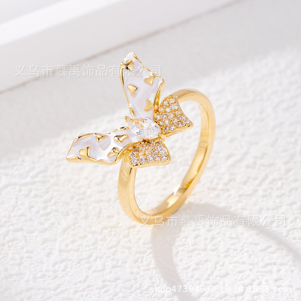 Tzipora Enamel Butterfly Ring - Style 1 [P1HWHBSH]