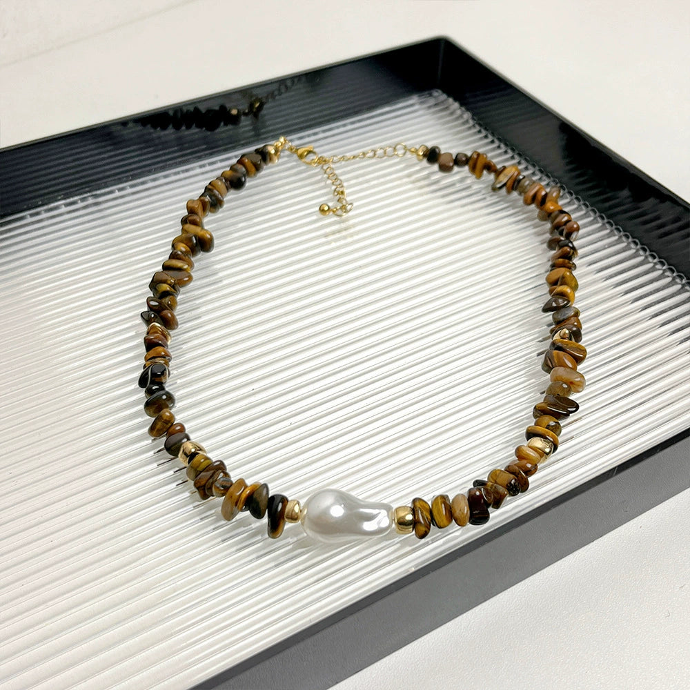 Arian Pearl Stone Necklace - Pearl Pendant Natural Stone Necklace [QL8DBFJH]