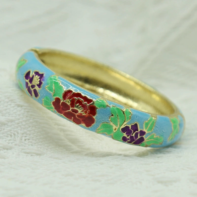 Jariah Peony Cloisonné Bracelet - Sky Blue [OLA9ZP3D]