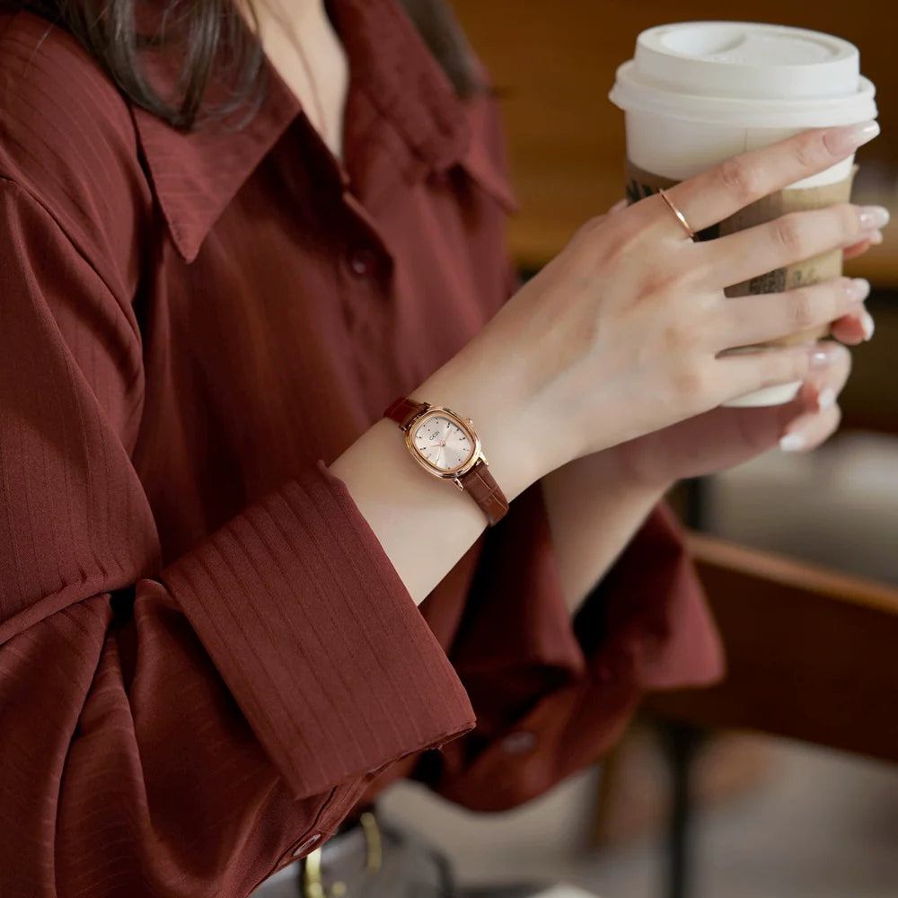 Jacie Petite Oval Watch - Sycamore Brown