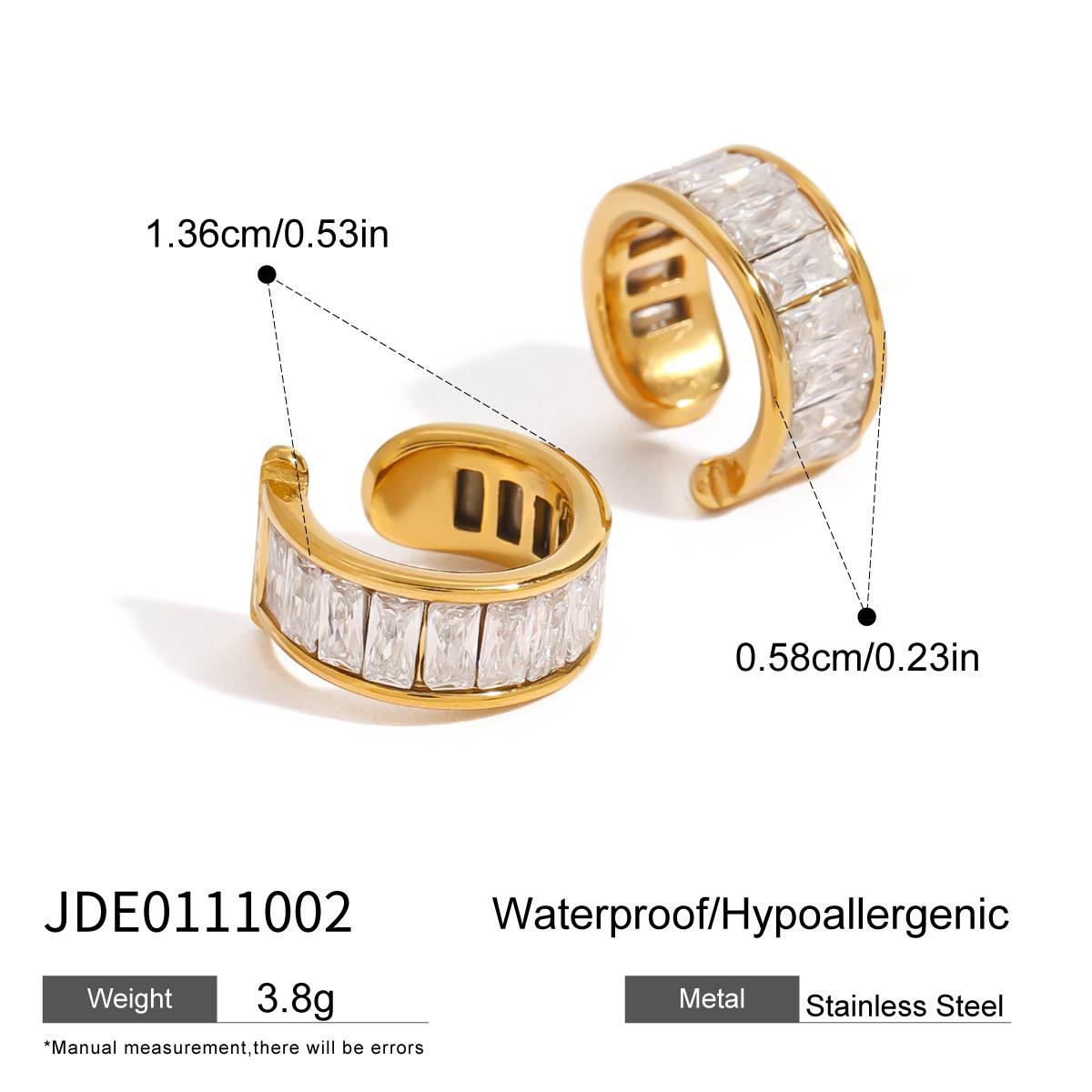 Nahia Geometric Zircon Hoops - JDE0111002 [4XUP0OMG]