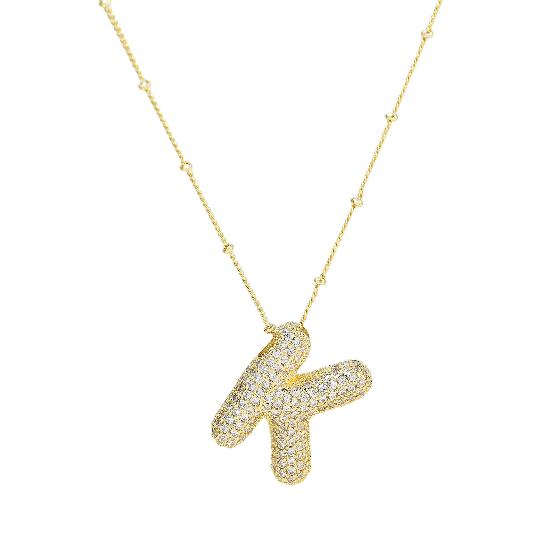 Fynlee Bubble Initial Necklace - Gold K [WNXSFXK8]