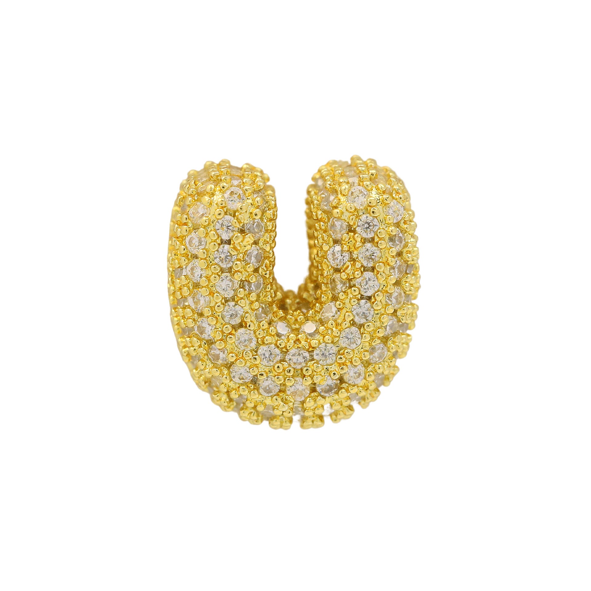 Jehlani Zircon Bubble Letter Necklace - Gold U Pendant [Q9A64X72]