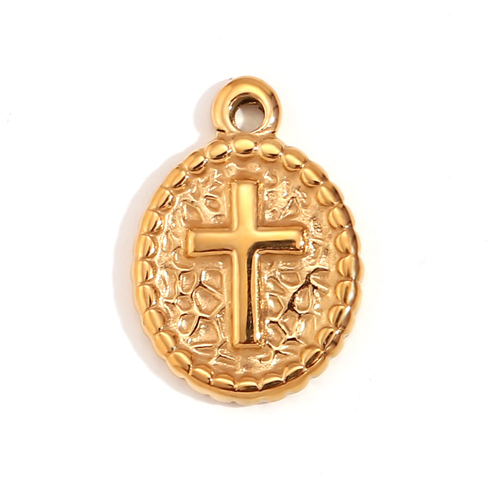 Kalayah Geometric Celestial Charms - Oval Cross Pendant [38JXENY3]