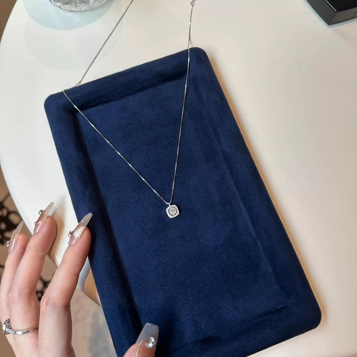 Kamaria Cubic Zircon Necklace - Silver Cubic Zircon Necklace