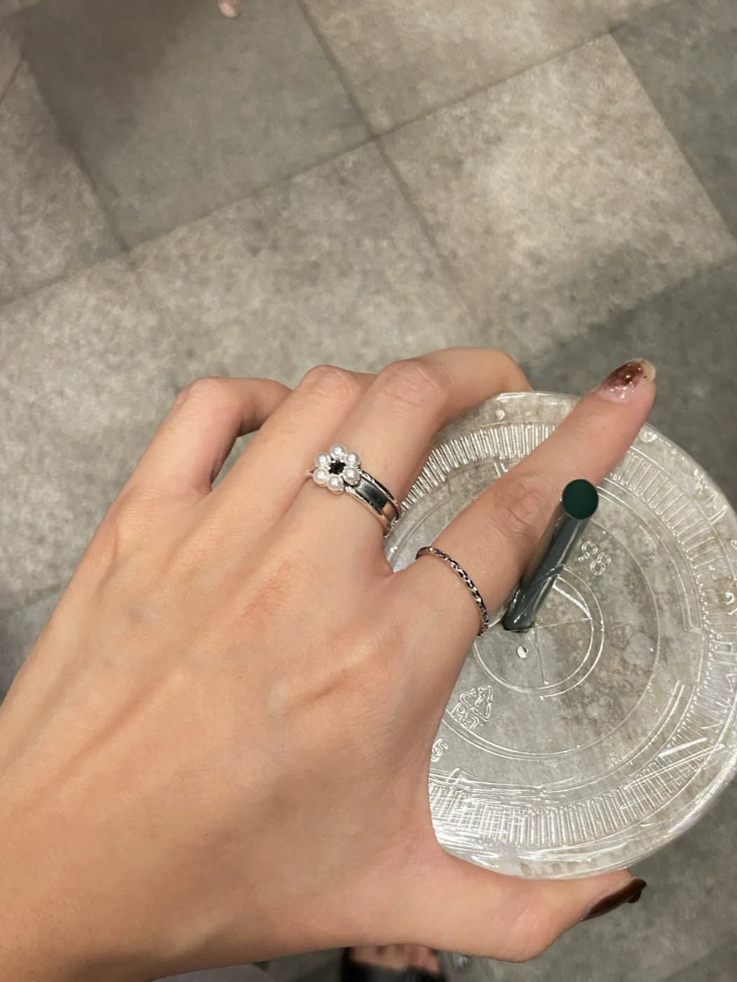 Kristyn Pearl Flower Ring - Flower Ring (Adjustable Open)