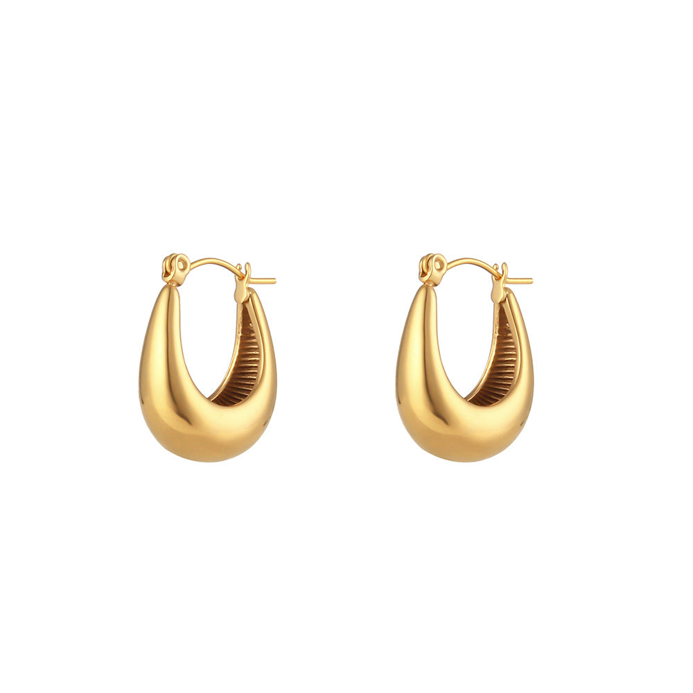 Jasper Glossy U-Shape Hoops - U-Shape Hoops [HY2TS45N]