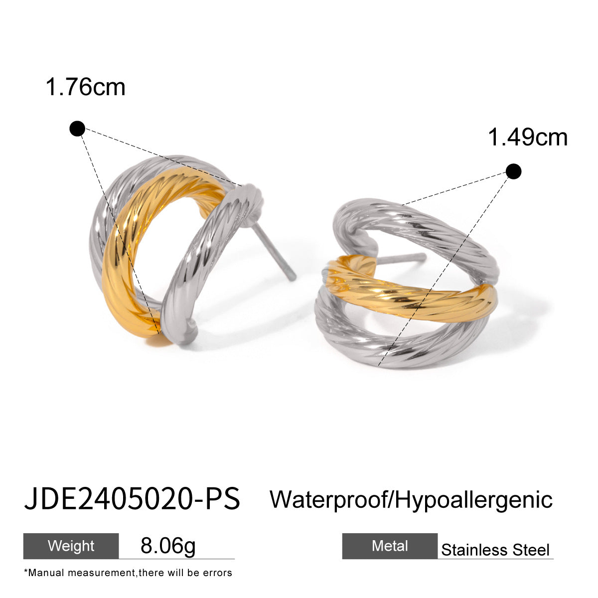 Ahlam C-Shaped Statement Earrings - JDE2405020-PS [DX7D9R17]