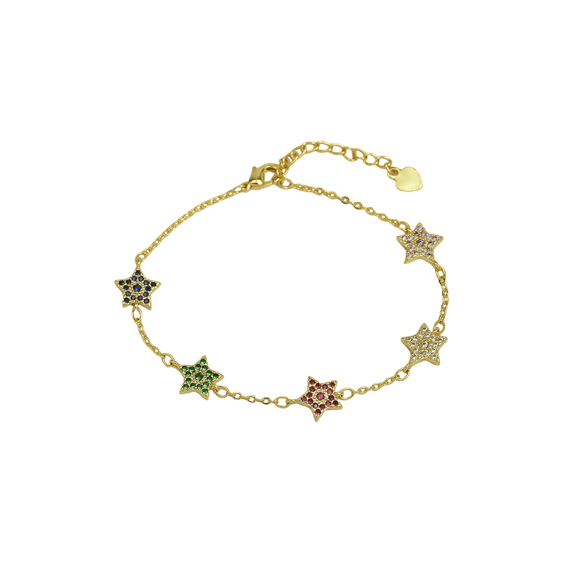 Ely Zircon Charm Bracelet - Star Colorful Zircon [J6JLSTFG]