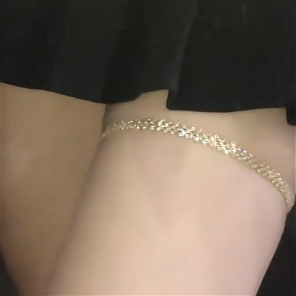 Paetyn Rhinestone Thigh Chain - Premium Plated Gold