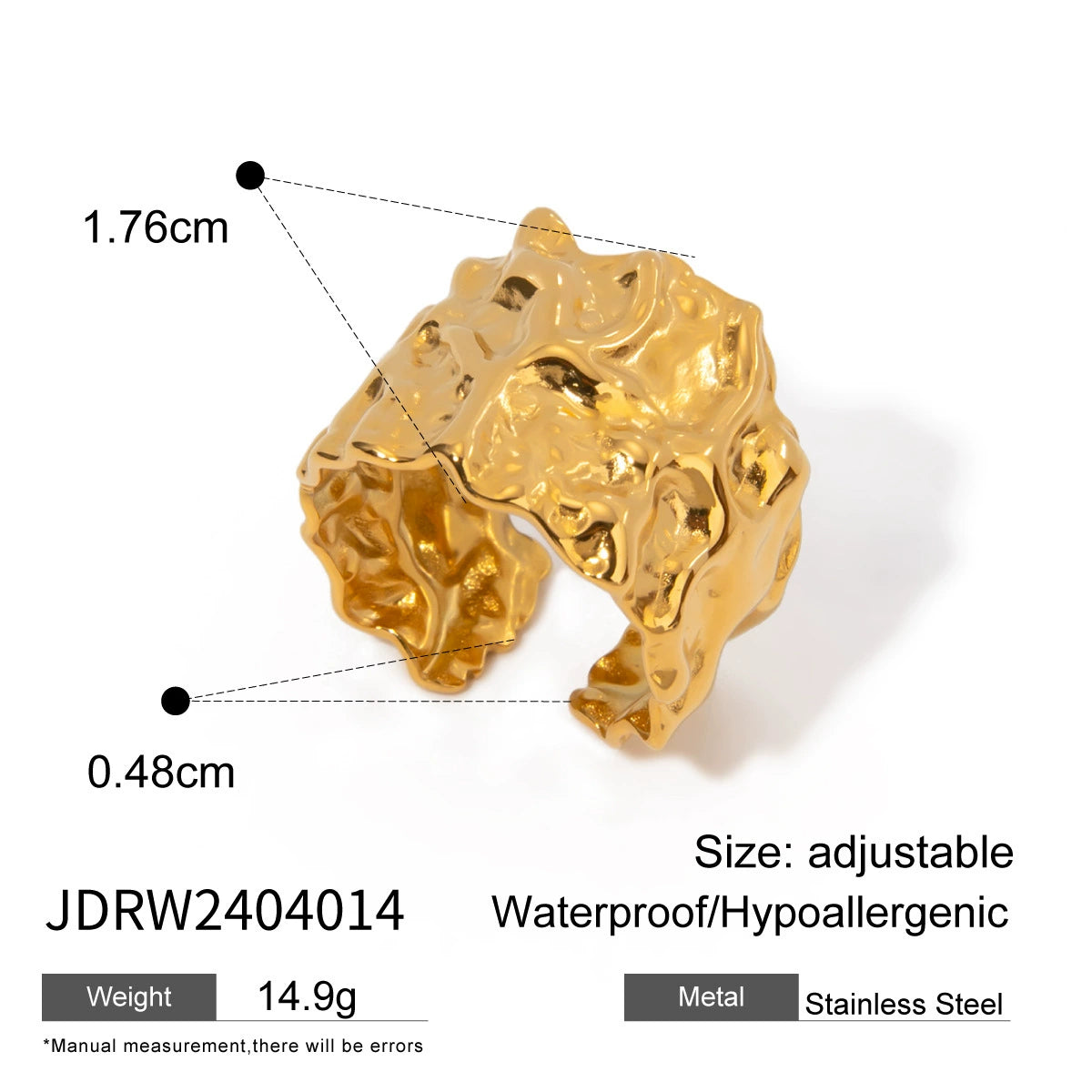 Aaliya Abstract Stacking Rings - Molten Wave Ring [HTO5A4VI]