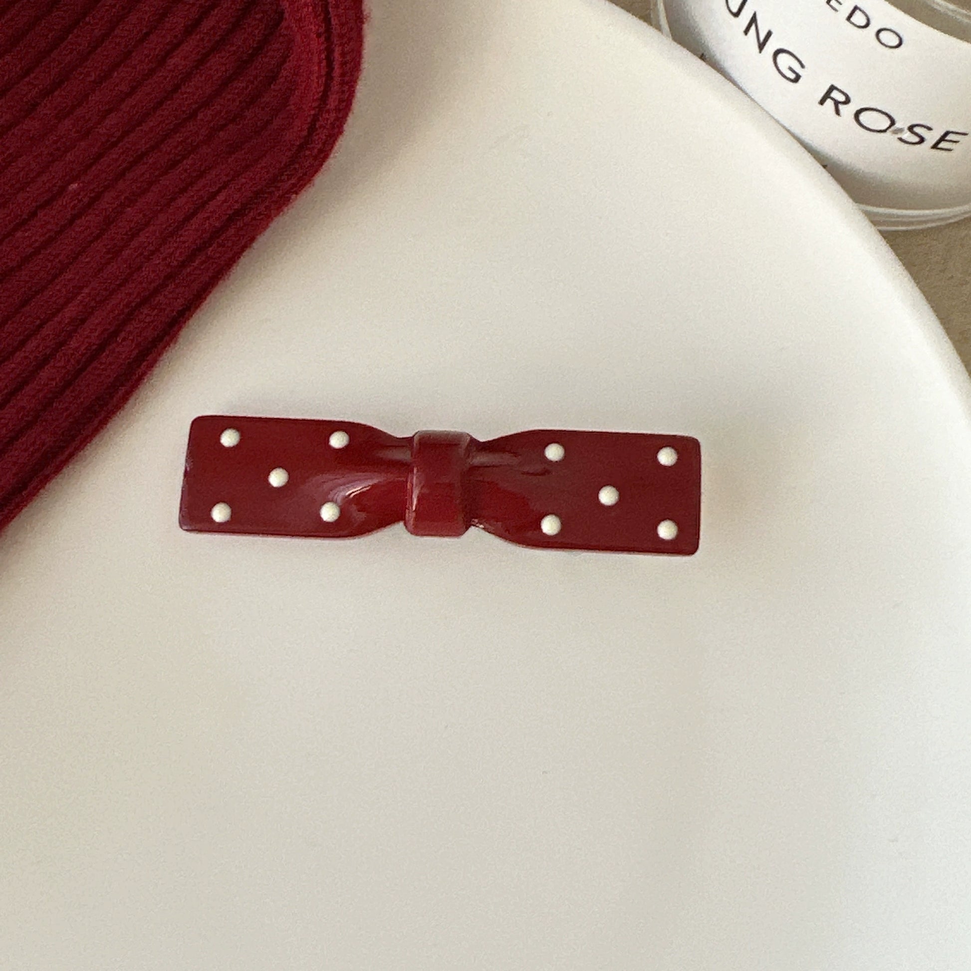Carsyn Polka Dot Hair Clip - Red Bow (Single) [WAABIAKK]