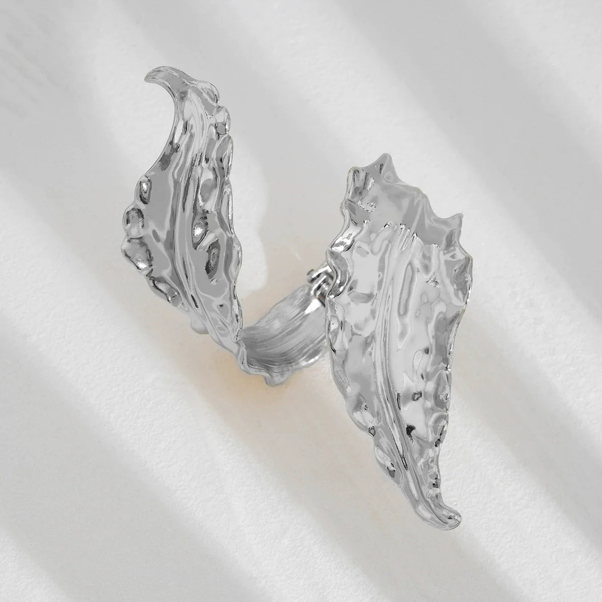 Naiomi Irregular Leaf Cuff - Silver