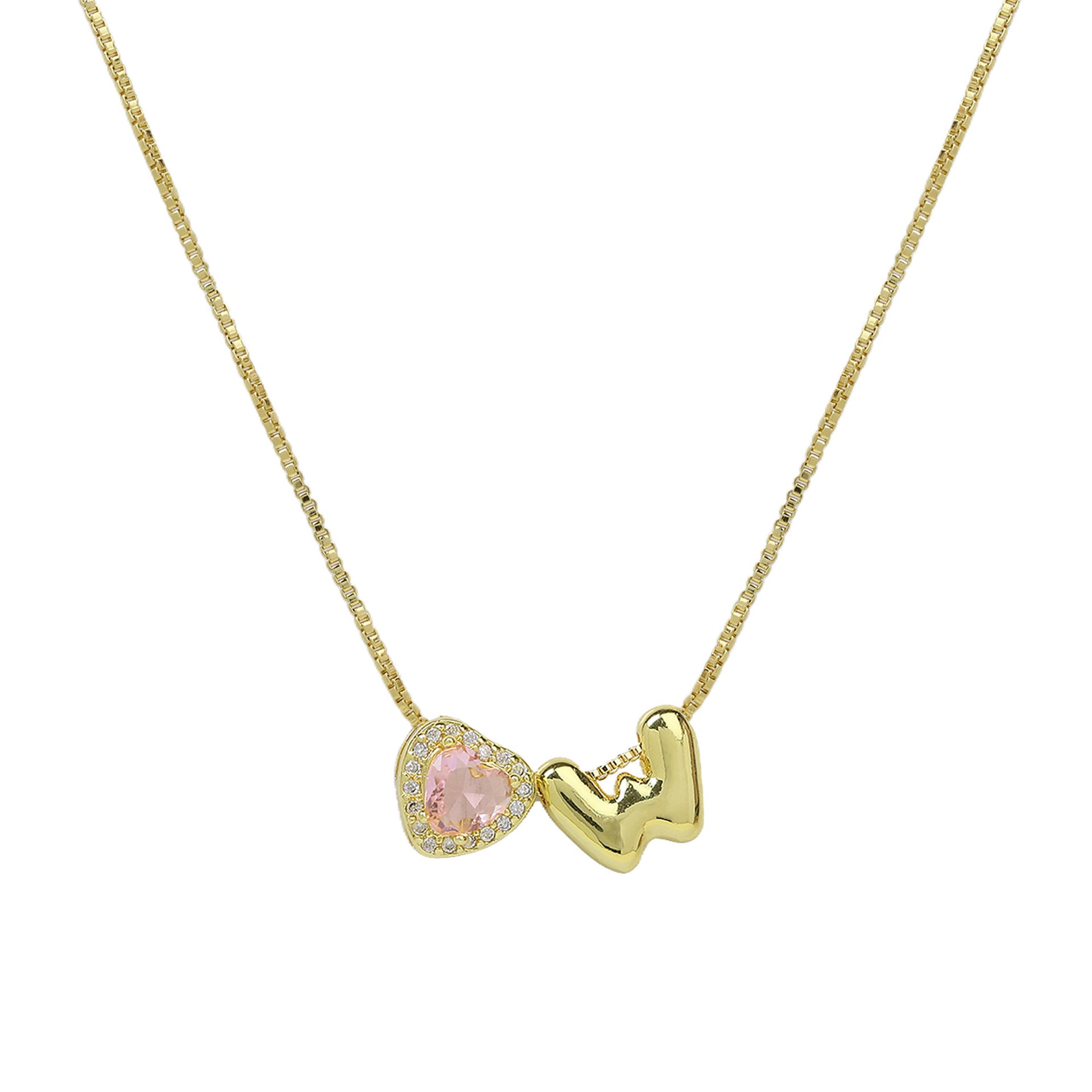 Rome Pearl Initial Necklace - W Letter [DE5CA0Q1]
