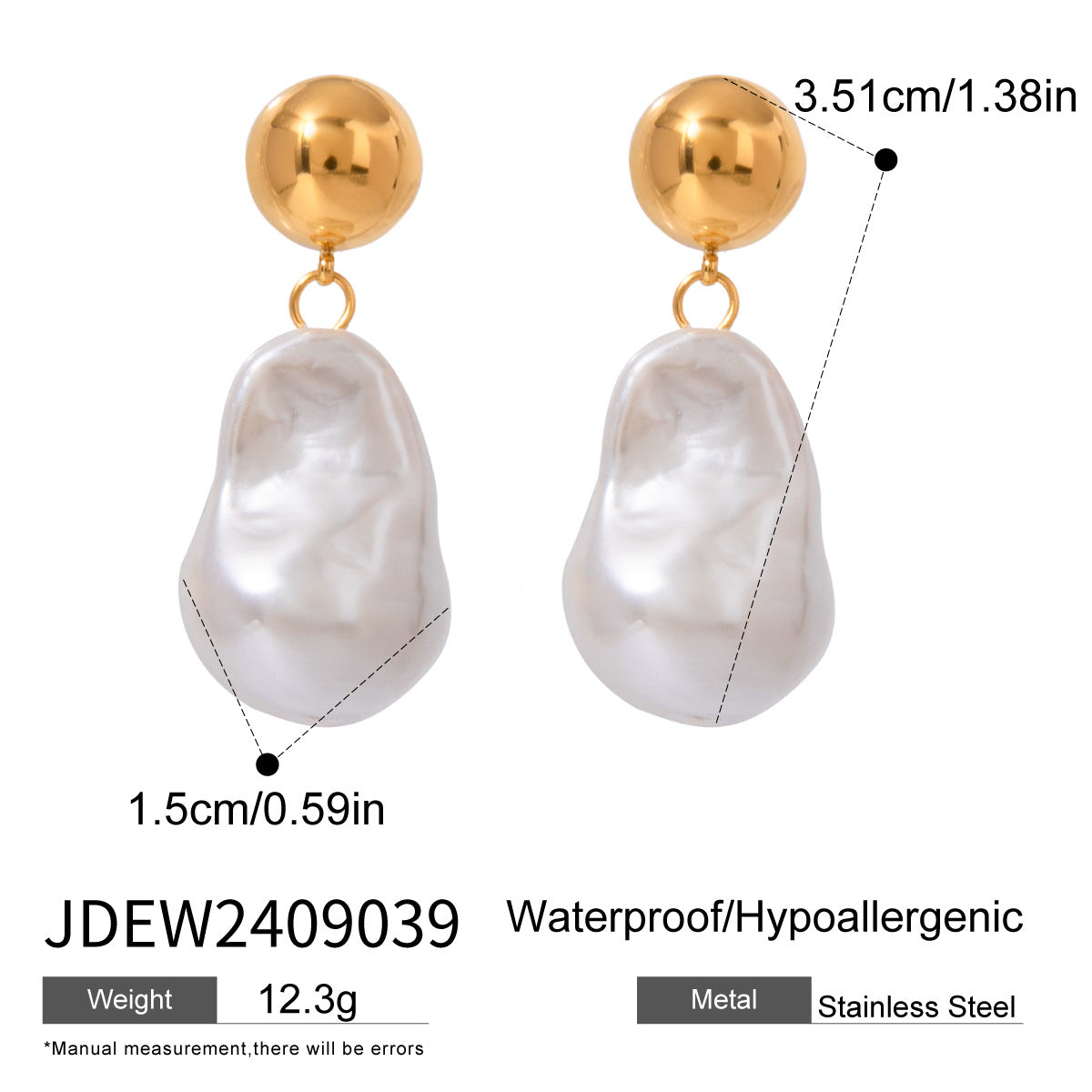 Masyn Oval Pearl Earrings - JDEW2409039 [1CQHD3VL]