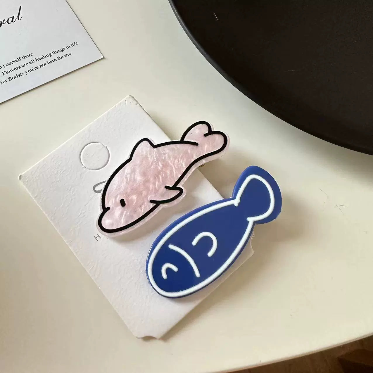 Camillia Whimsical Fish Clips - Dark Blue Small Fish 2-Pack [HEPVVRS5]