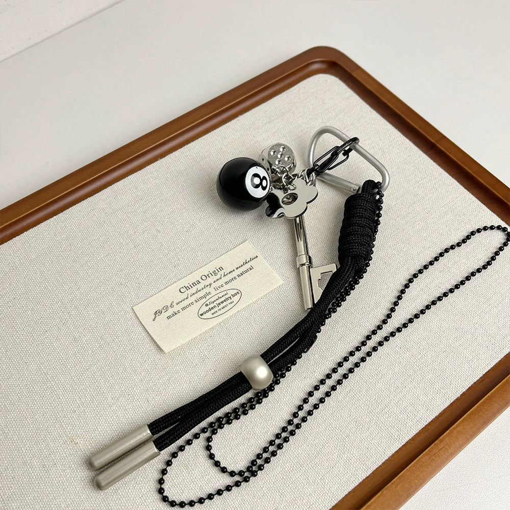 Aralynn Eight-Ball Pendant Necklace - Black Eight-Ball Necklace [7D1XTOLK]