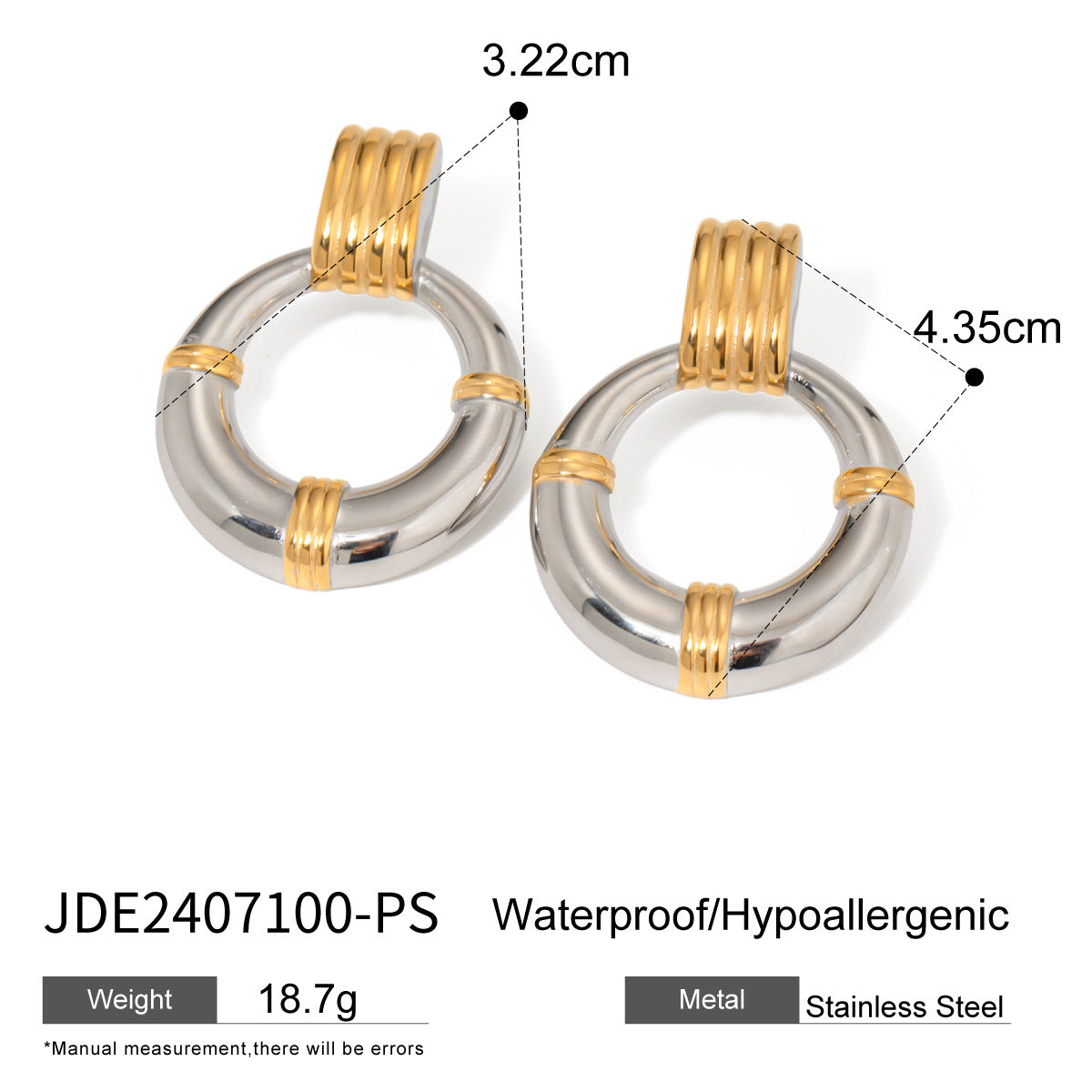 Melah Mixed Geometric Hoops - JDE2407100-PS [GP822W8G]