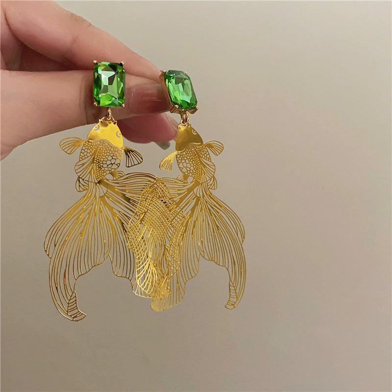 Kourtlyn Exaggerated Koi Earrings - Goldfish Design [U2I2G1NT]