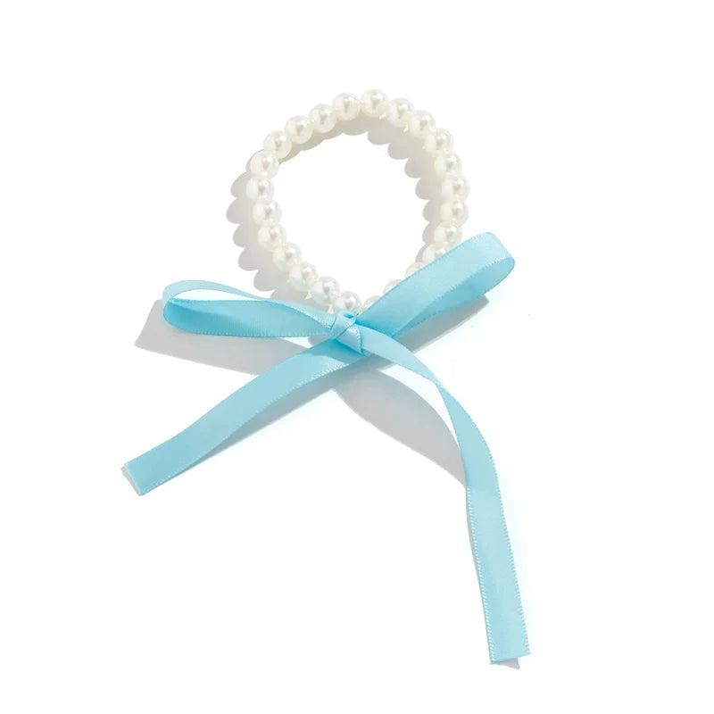 Krisha Pearl Ribbon Set - Bracelet Blue