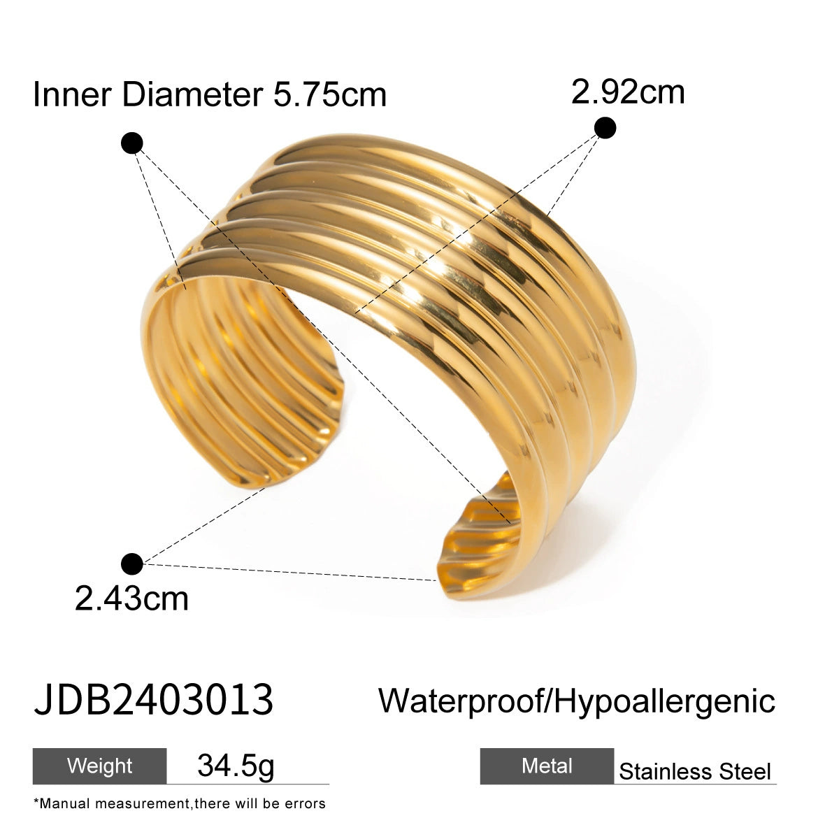 Haisley Gold Cuff Bracelet - JDB2403013 [QUCQ8Y63]